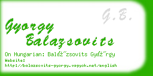 gyorgy balazsovits business card